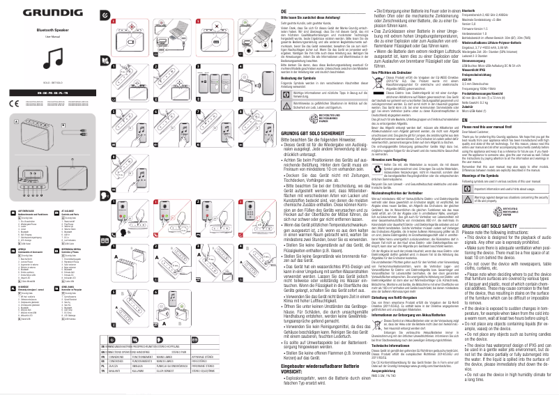 First page image of the manual for GBT Solo