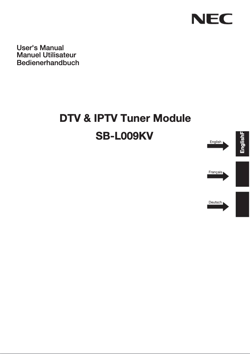 Image de la première page du manuel de l'appareil SB-L009KV