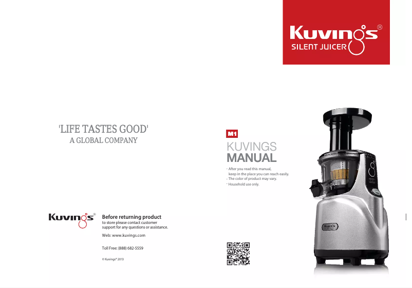 Page 1 of the manual User Manual Kuvings ULC-112NB