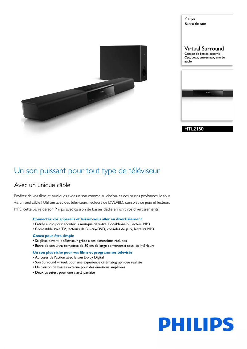 First page image of the manual for HTL2150