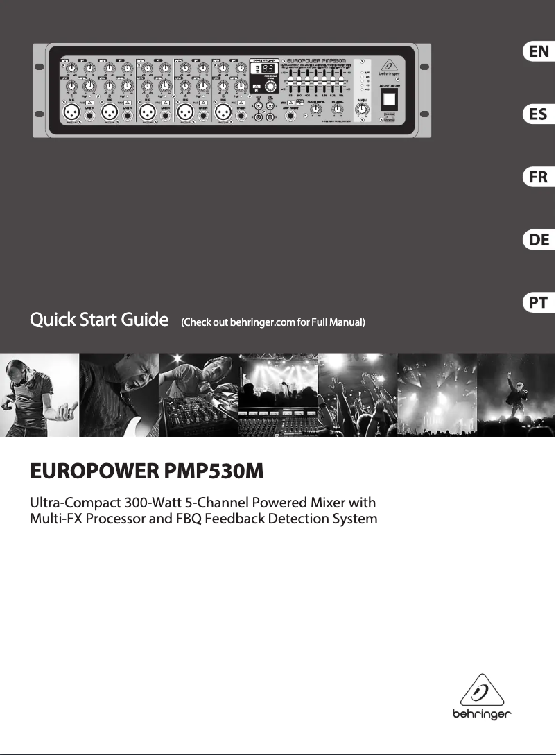 Page 1 de la notice Guide de démarrage rapide Behringer Europower PMP530M