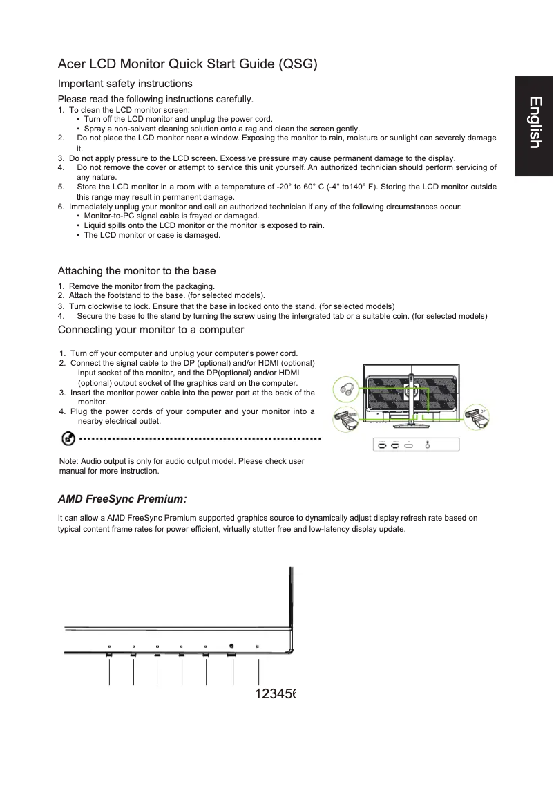 First page image of the manual for XV320QULV