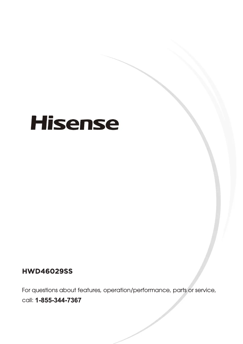 First page image of the manual for HWD46029SS