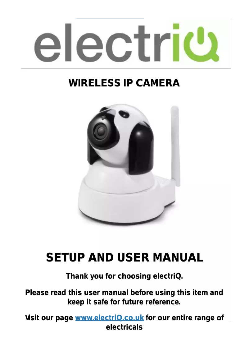 Page 1 of the manual User Manual ElectriQ DOGCAM720
