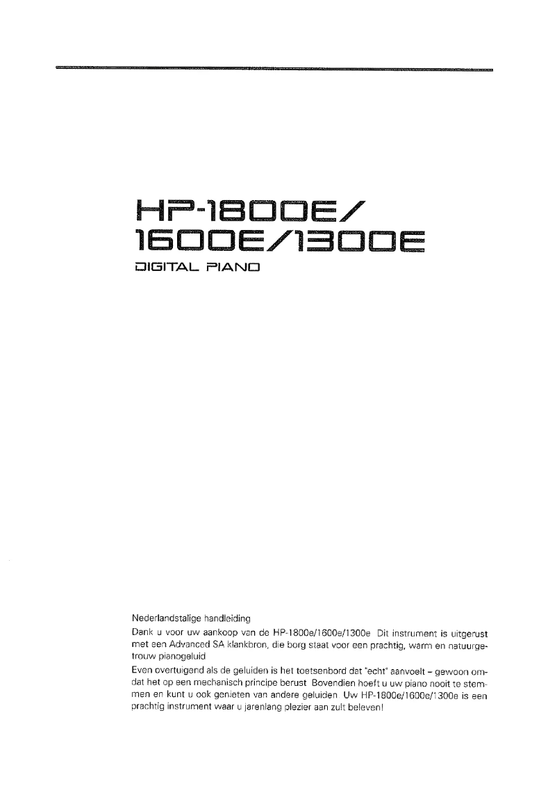 Page 1 of the manual User Manual Roland HP-1800E