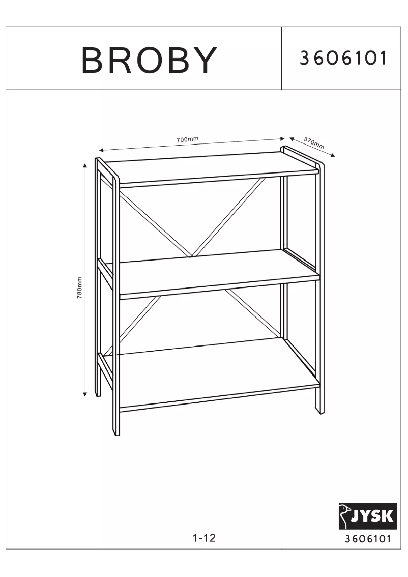 First page image of the manual for Broby (70x78x37)