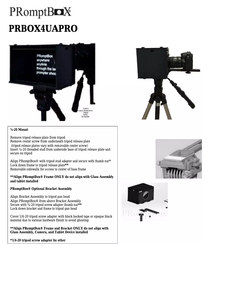 Page 1 of the manual User Manual PRomptBox PRBOX4UAPRO