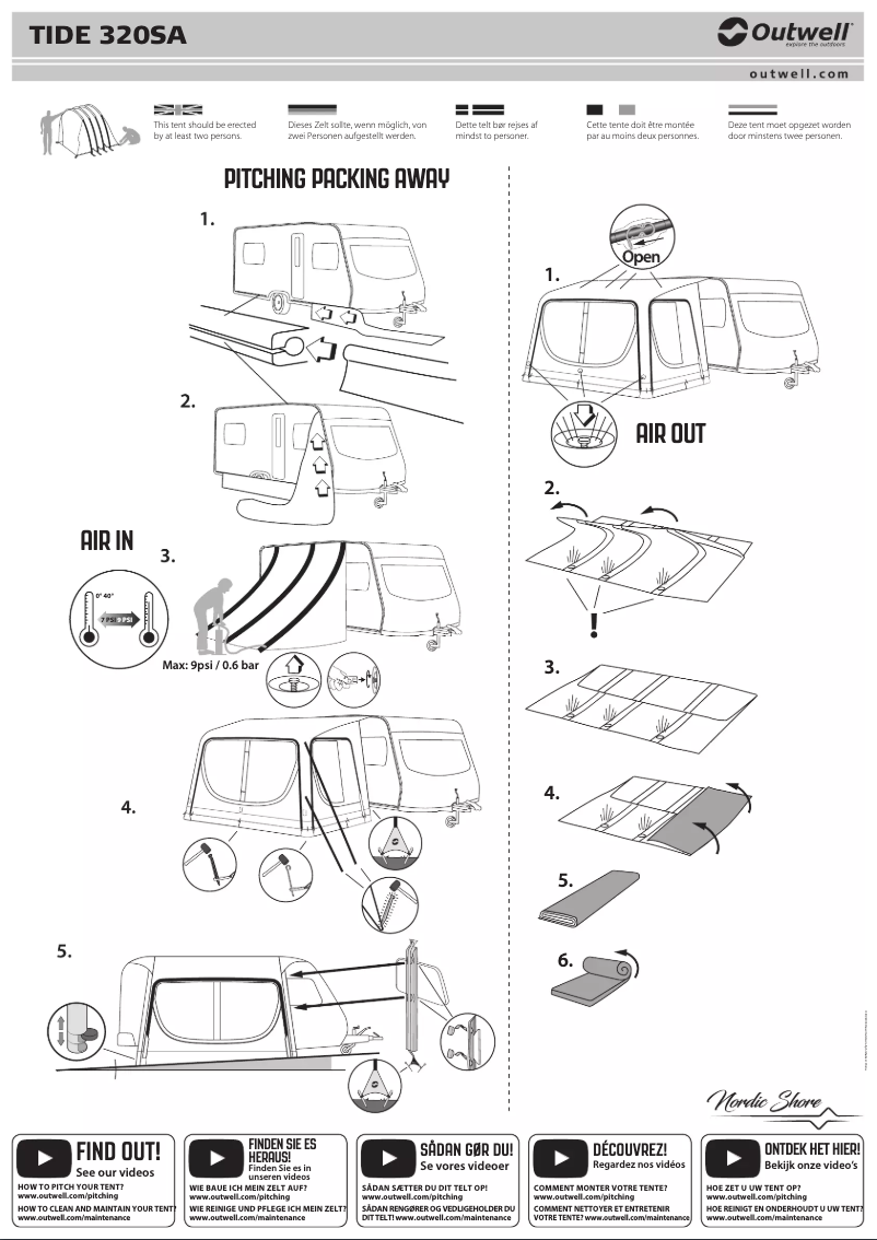 Page 1 of the manual User Manual Outwell Tide 320SA
