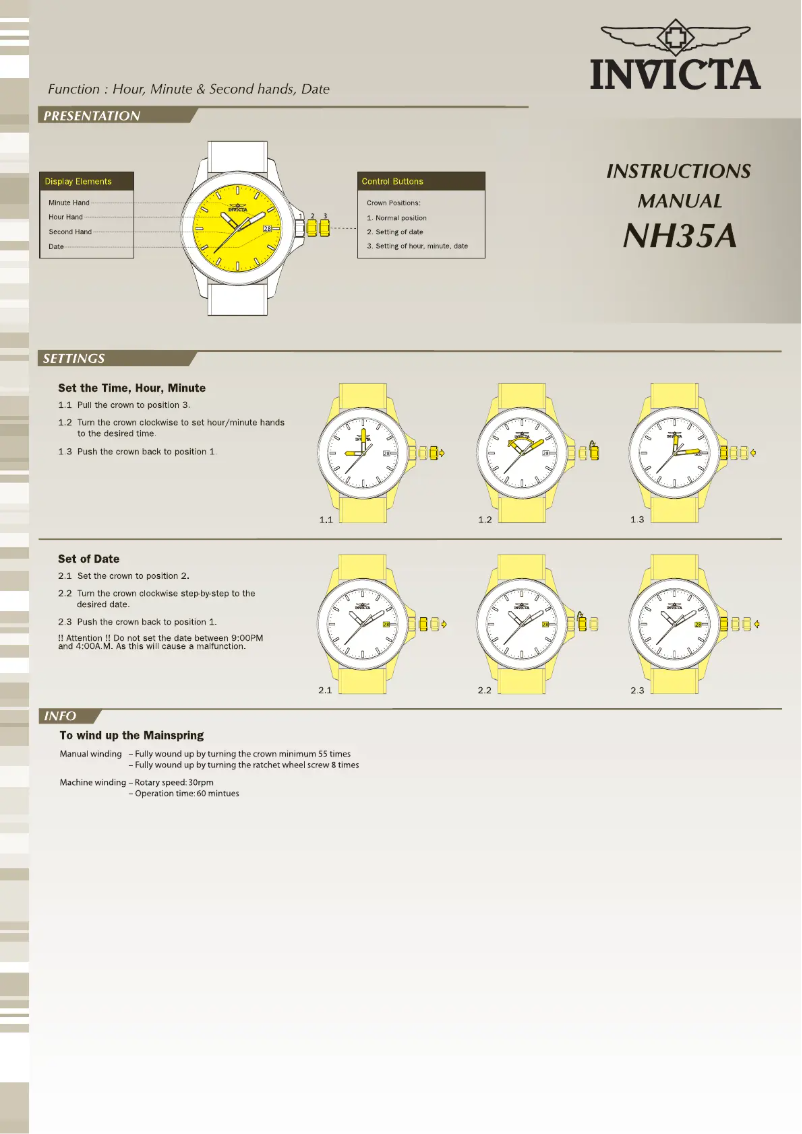 Page 1 of the manual User Manual Invicta Pro Diver 20146