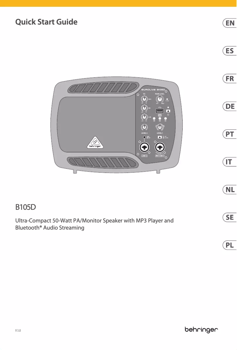 First page image of the manual for Eurolive B105D