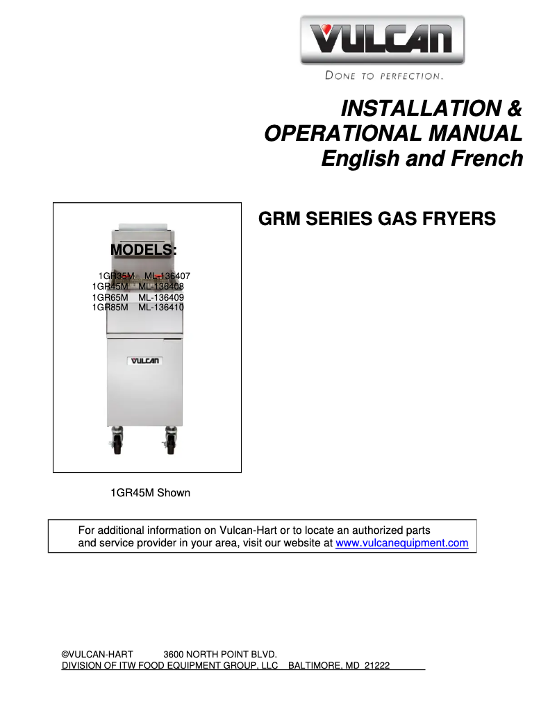 First page image of the manual for GR45