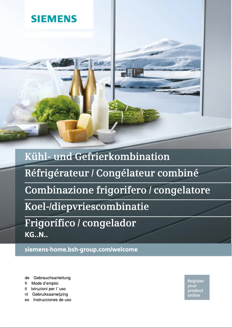 Page 1 of the manual User Manual Siemens KG39NLB35