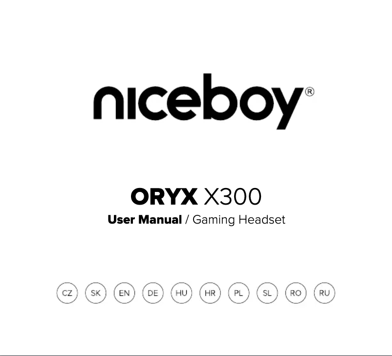 First page image of the manual for ORYX X300