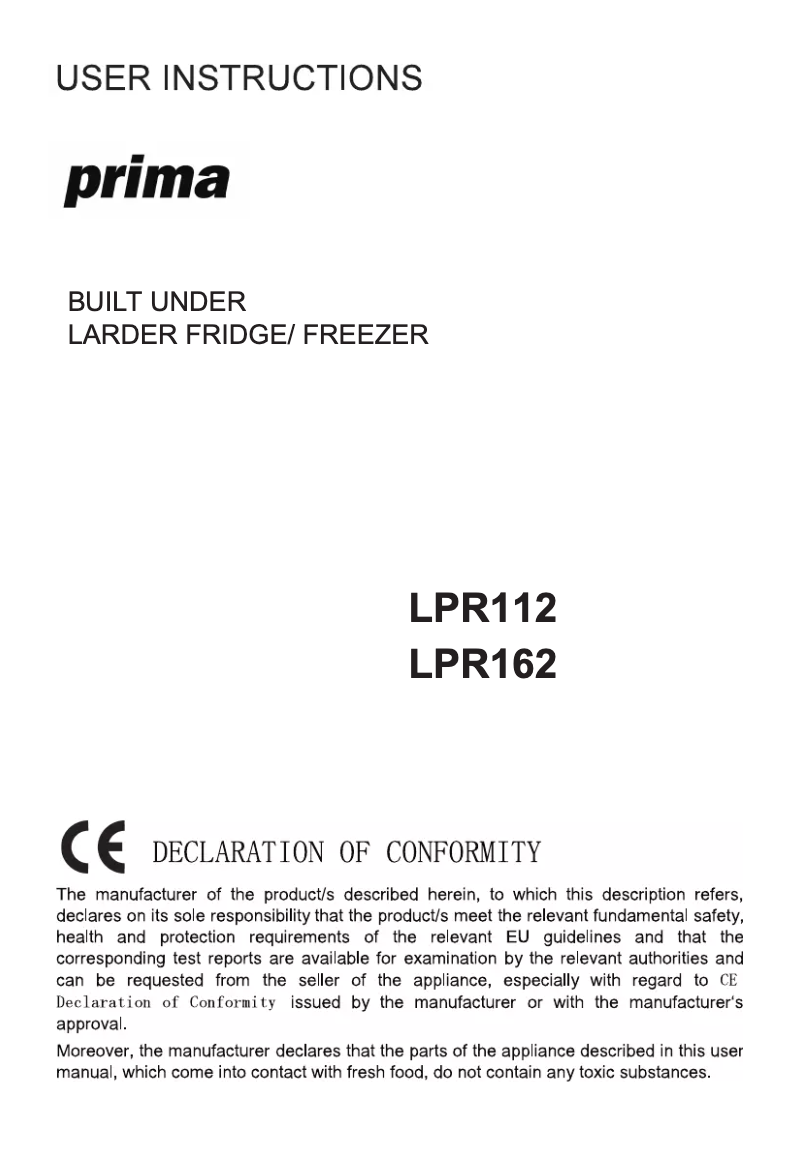 First page image of the manual for LPR112