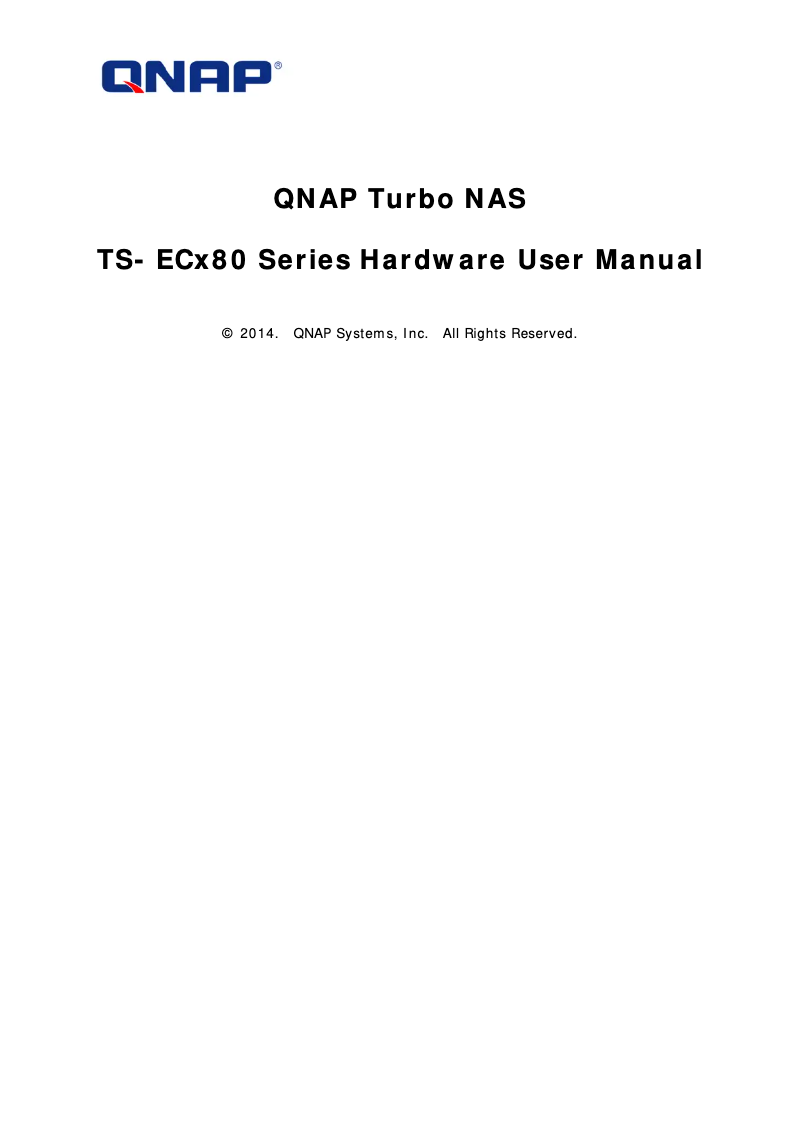 First page image of the manual for TVS-EC880