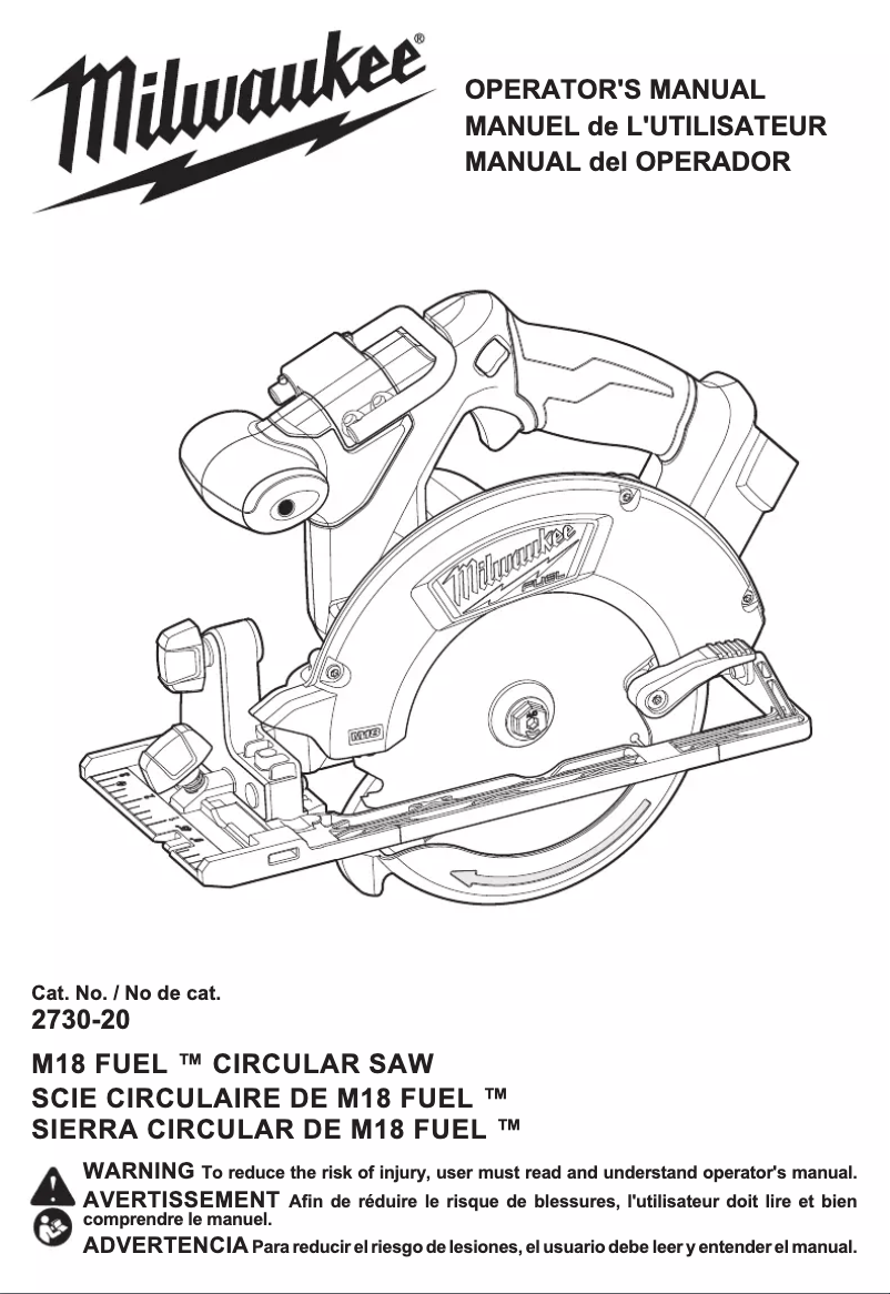 Page 1 of the manual User Manual Milwaukee M18 Fuel 2730-21