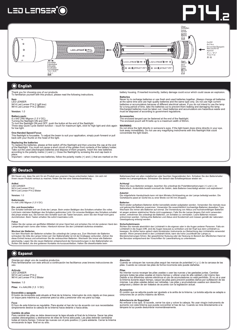 First page image of the manual for P14.2
