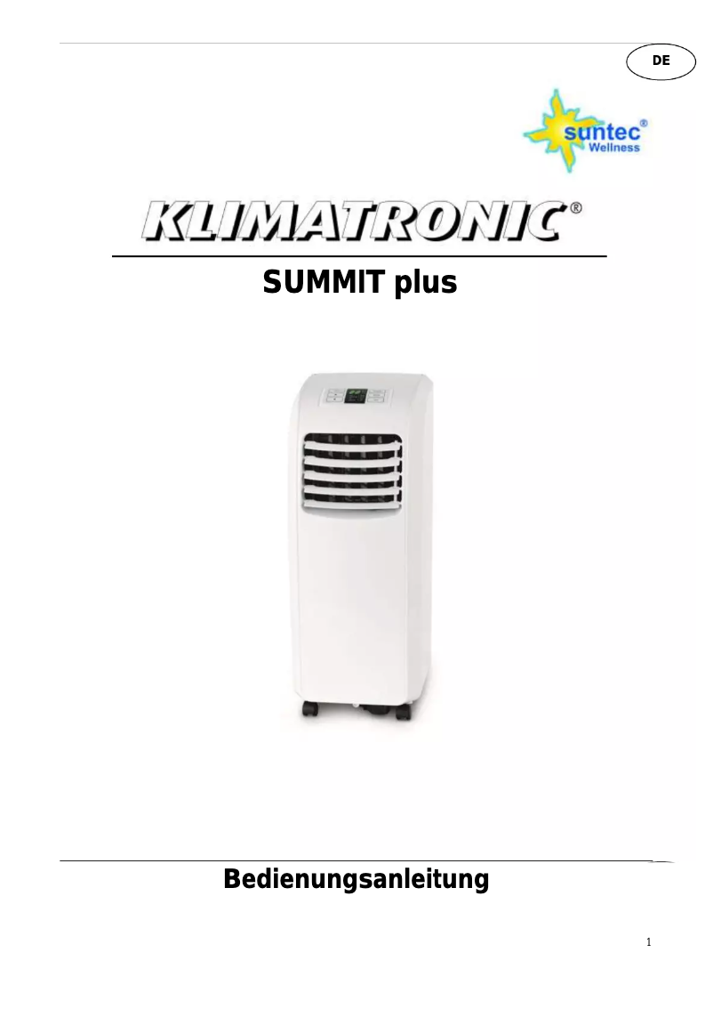 Page 1 of the manual User Manual Suntec Summit 27+