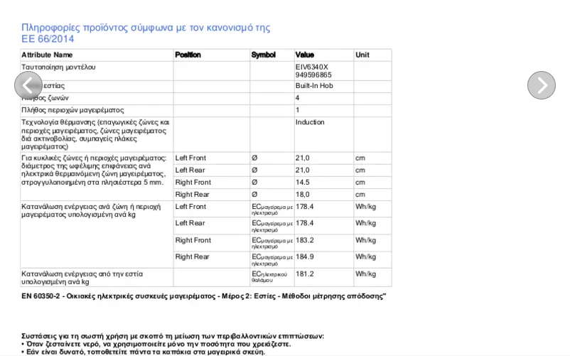First page image of the manual for EIV6340X