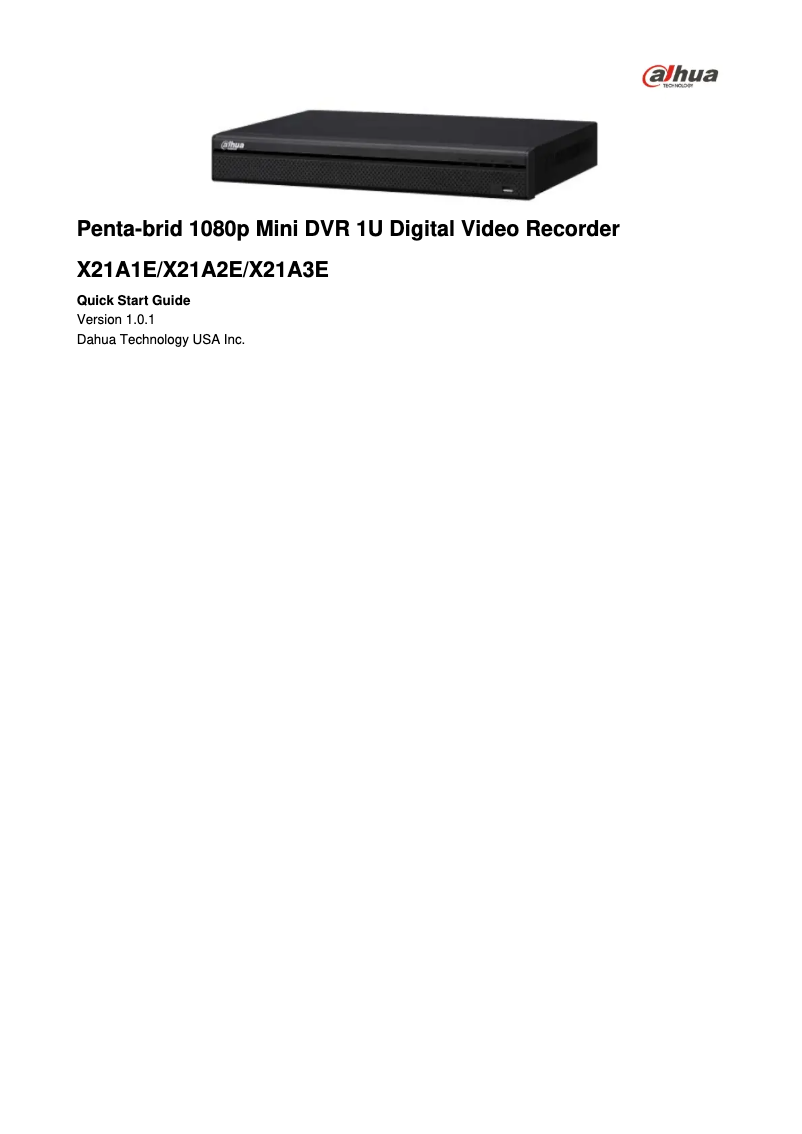 Page 1 of the manual User Manual Dahua Technology X21A3E2