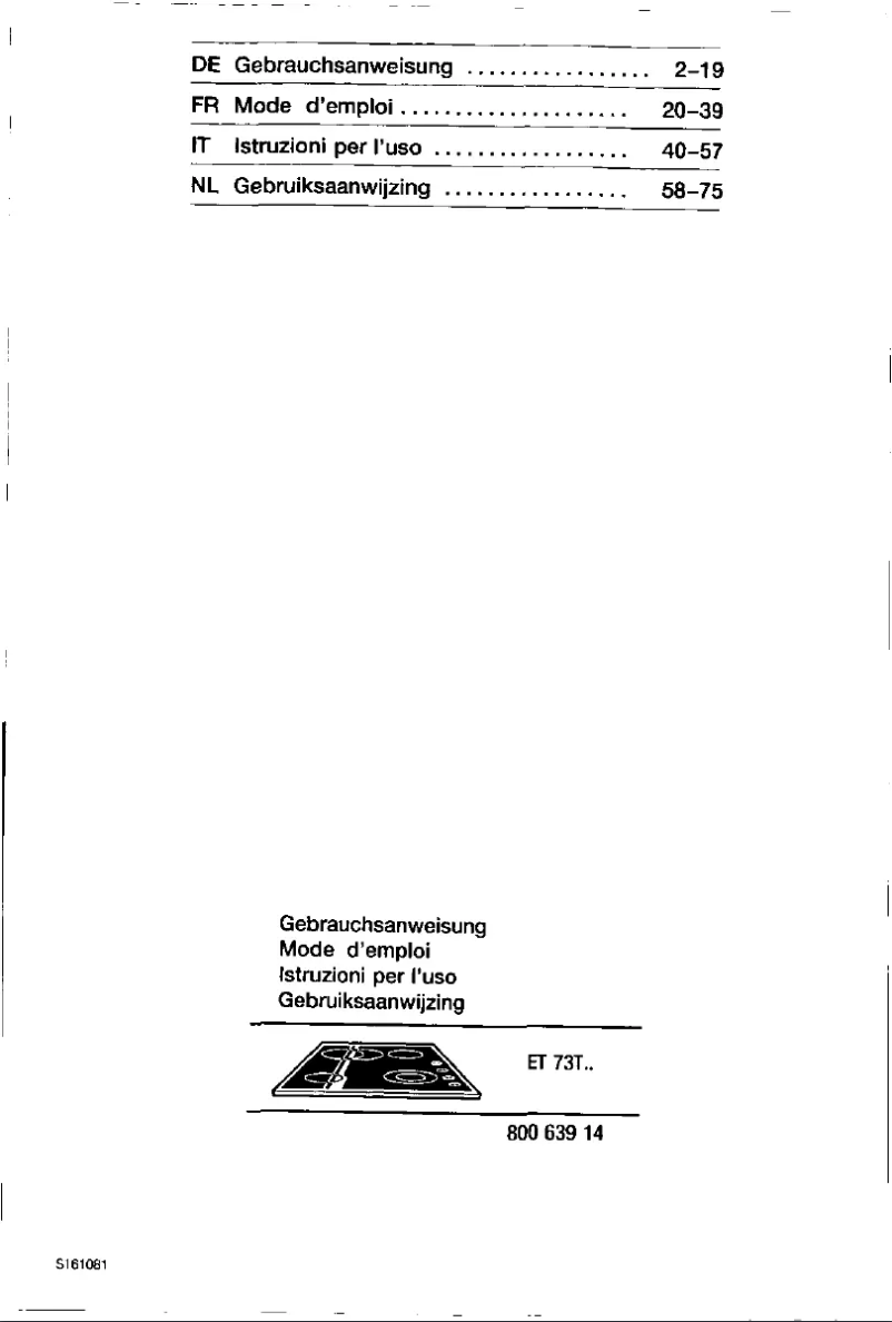 Page 1 of the manual User Manual Siemens ET73T54EU