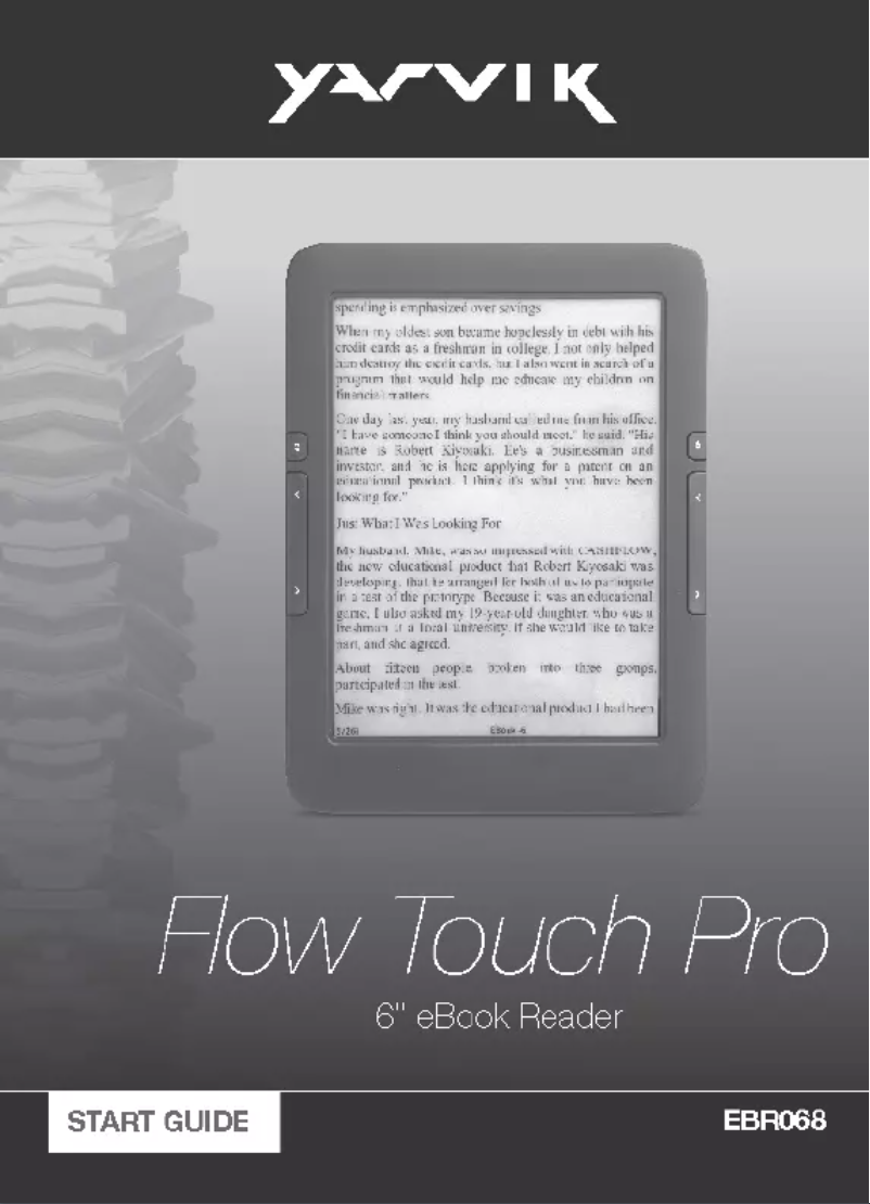 First page image of the manual for EBR068 Flow Touch Pro