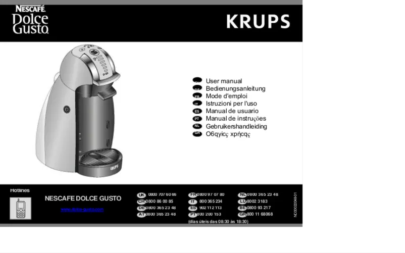 Image de la première page du manuel de l'appareil Nescafe Dolce Gusto YY1785FD