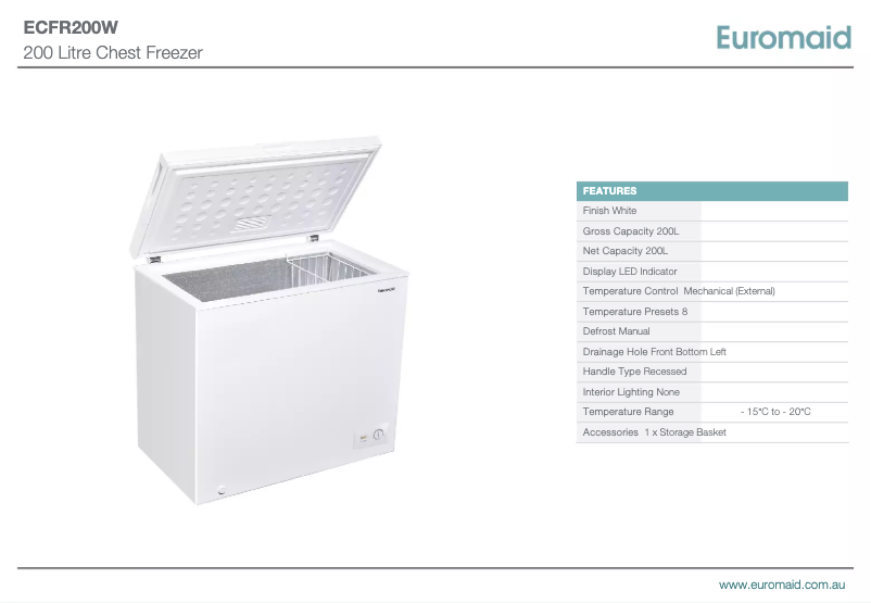 First page image of the manual for ECFR200W