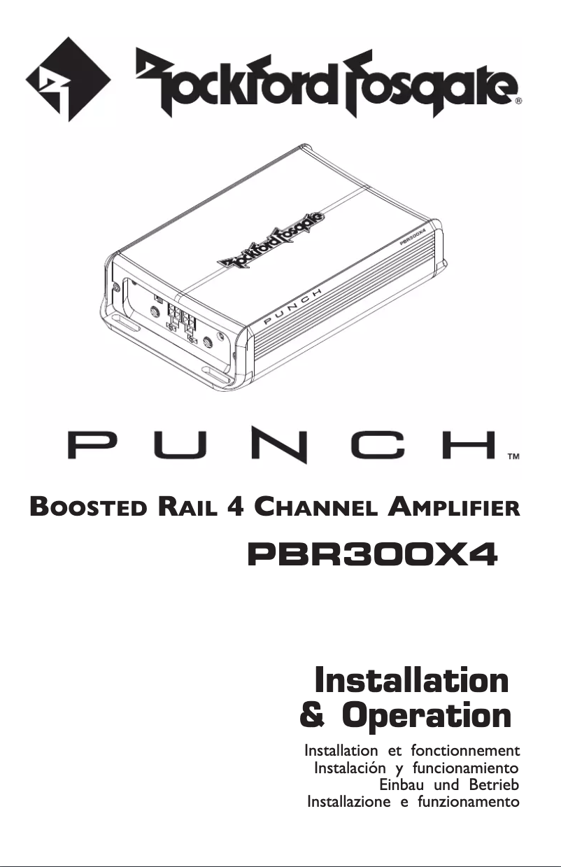 Page 1 de la notice Manuel d'utilisation et d'entretien Rockford Fosgate Punch PBR300X4