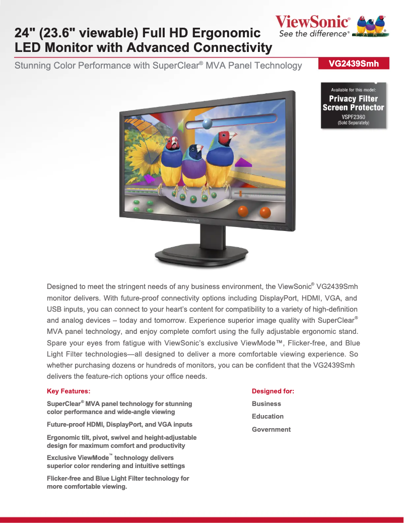 Image de la première page du manuel de l'appareil VG2437Smc