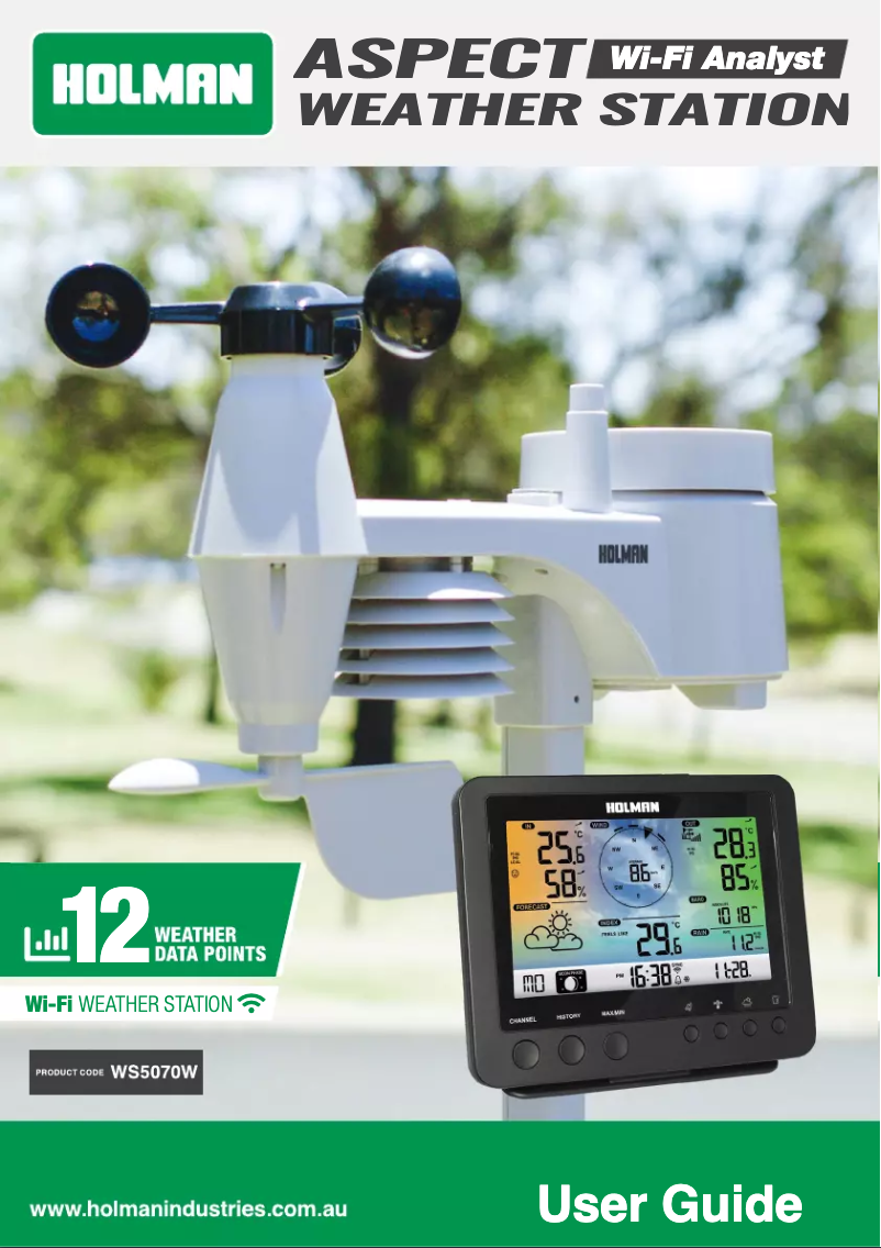 Page 1 of the manual User Manual Holman Aspect Wi-Fi Analyst WS5070W