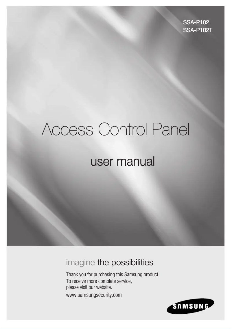 First page image of the manual for SSA-P102T