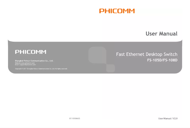 Page 1 of the manual User Manual Phicomm FS-105D