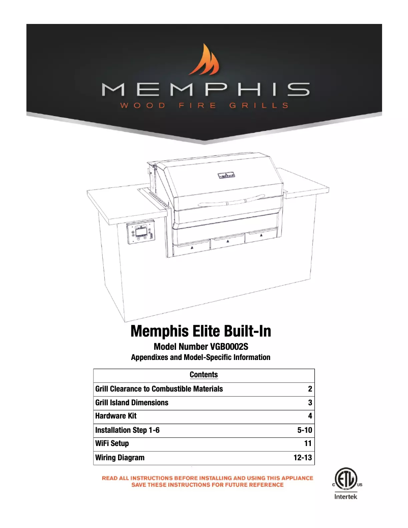 First page image of the manual for VGB0002S