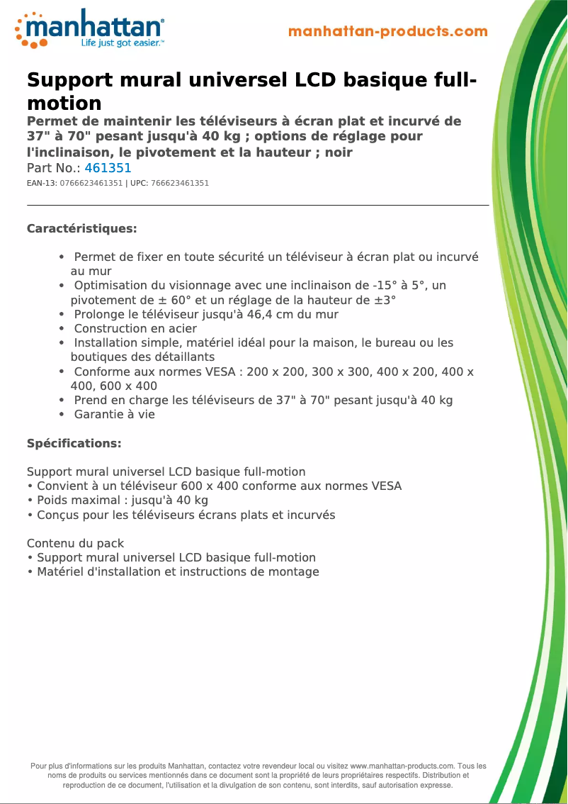 First page image of the manual for 461351