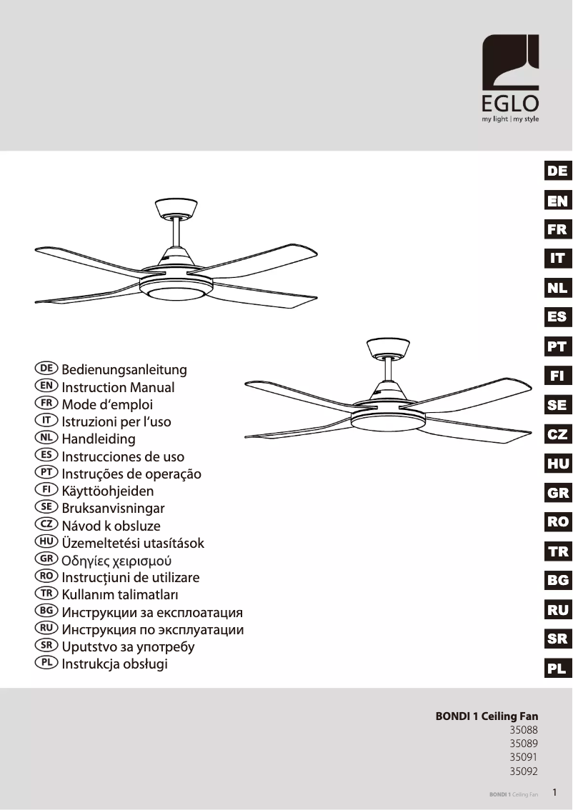 First page image of the manual for Bondi 1