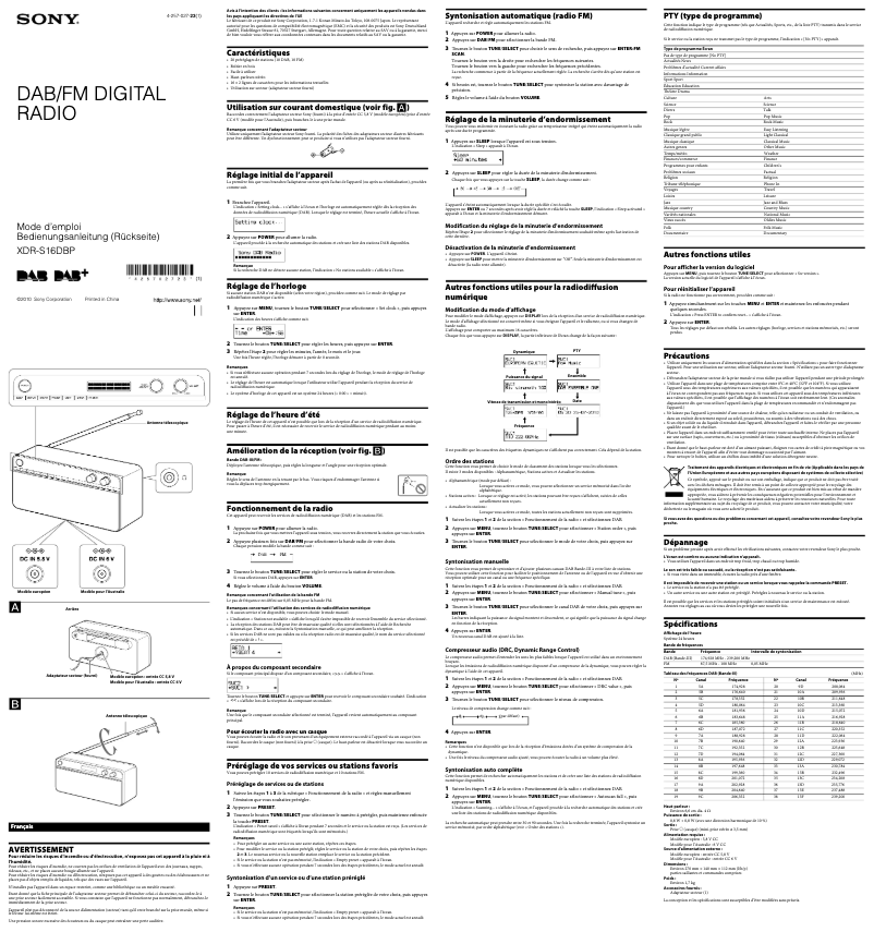 First page image of the manual for XDR-S16DBP