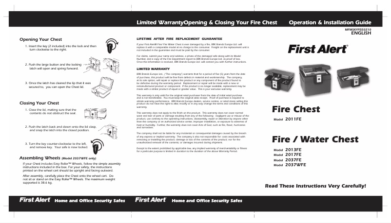 First page image of the manual for 2011FE