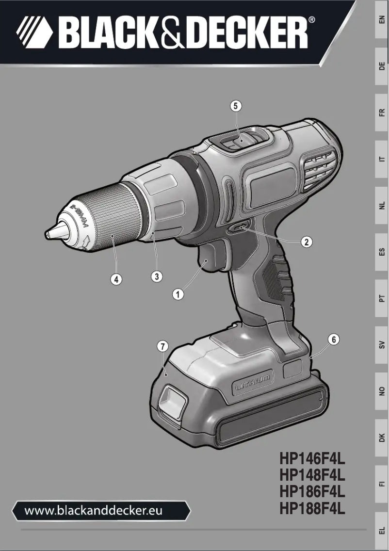First page image of the manual for HP186F4L