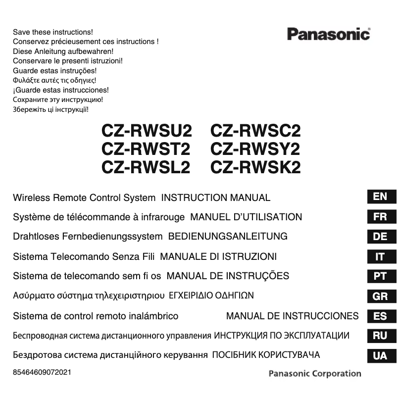 Page 1 of the manual User Manual Panasonic CZ-RWSL2