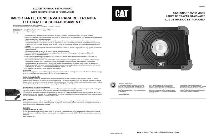 First page image of the manual for CT3530
