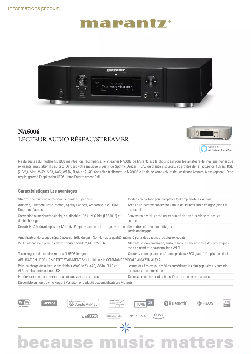 Image de la première page du manuel de l'appareil NA6006