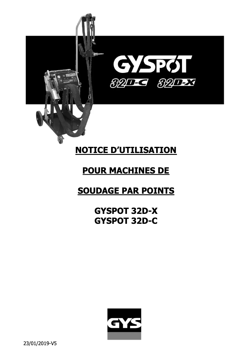 Page 1 of the manual User Manual GYS Gyspot 32 D.X Complete