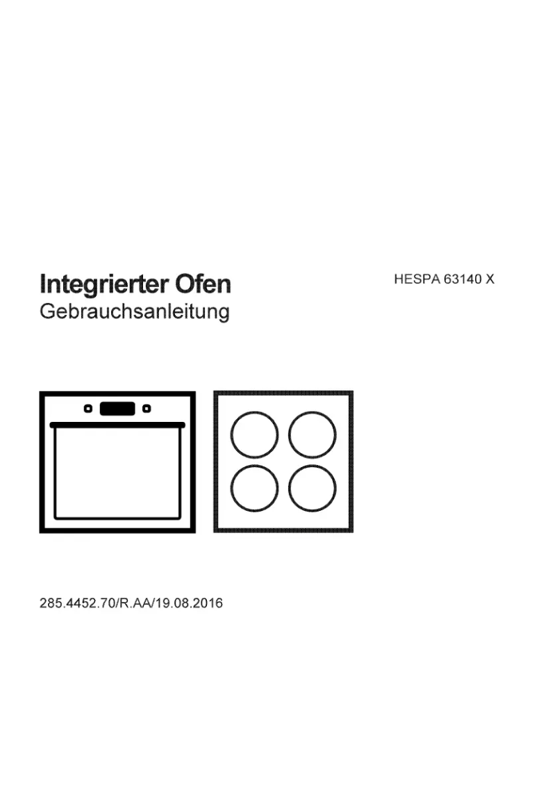 First page image of the manual for HESPA 63140 X