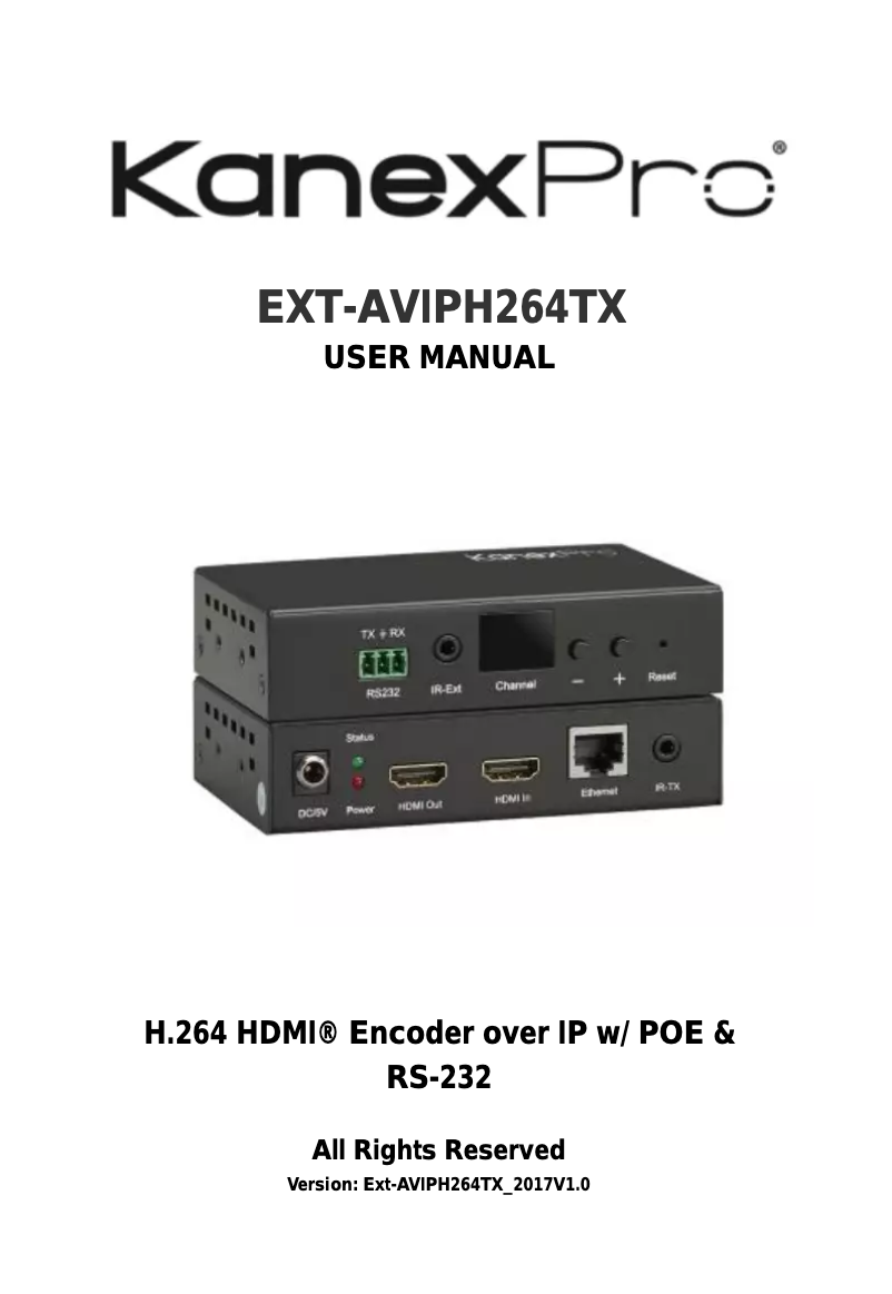 Image de la première page du manuel de l'appareil EXT-AVIP120MRX