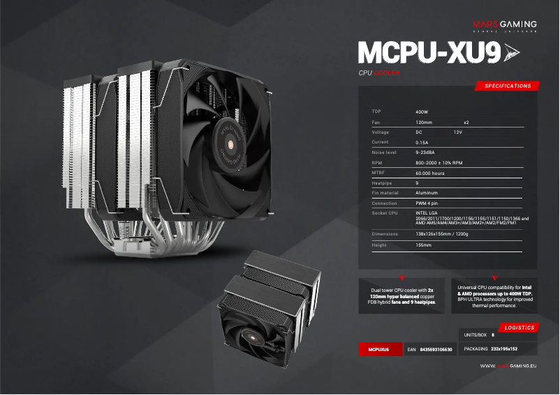 First page image of the manual for MCPU-XU9