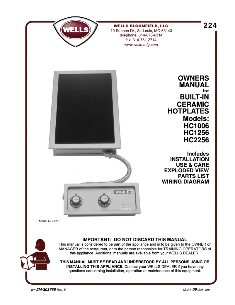 Page 1 of the manual User Manual Wells HC2256