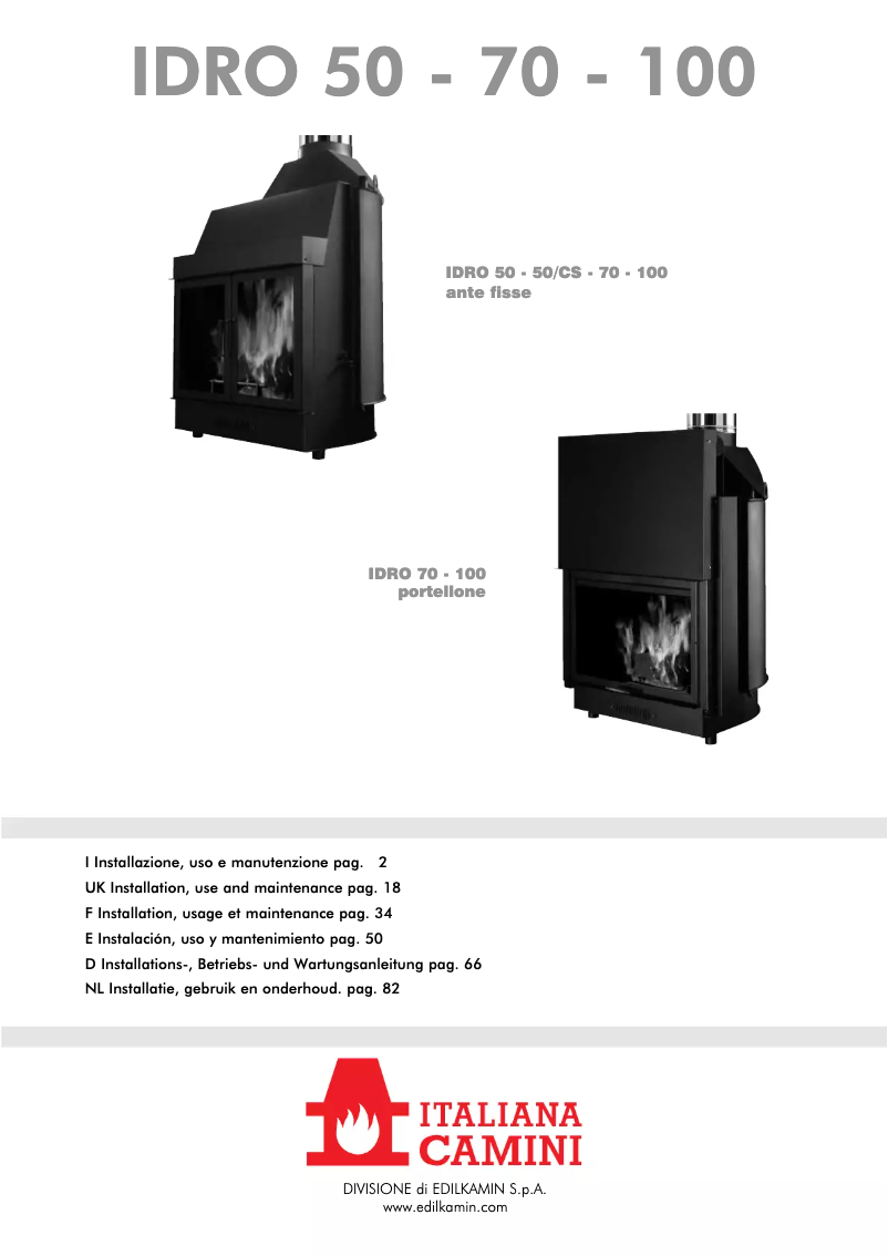 First page image of the manual for IDRO 50