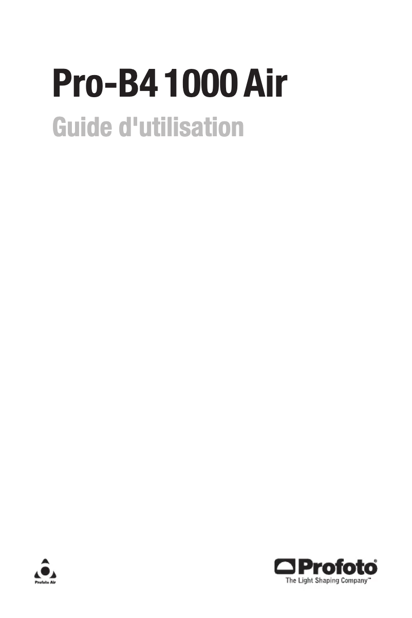 First page image of the manual for Pro-B4