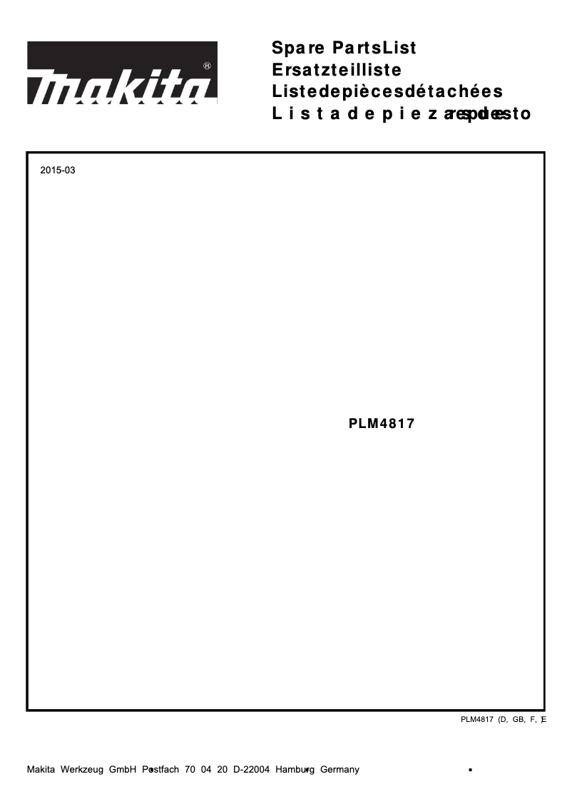 Page 1 of the manual Instruction Manual Makita PLM4817